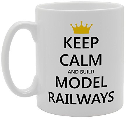 Coralgraph Inc MG1929 Keep Calm and Build Model Railways Novelty Gift Printed Tea Coffee Ceramic Mug