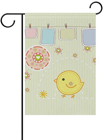 MONTOJ Vorhofflagge Süße Küken Garten Flaggen doppelseitig Bedruckt Mehrfarbig, Polyester, 1, 28x40(in)