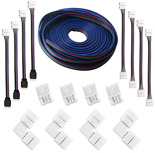 RUNCCI-YUN 5M 4Pin RGB Cavo di Prolunga Linea Connettore Cavo per 5050 3528 RGB LED Striscia-Connettore Kit