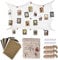 HONGXIN-SHOP Fotorahmen aus Papier Wanddeko DIY Kreative Bilderrahmen Foto hängende Anzeige Foto mit Mini Holzklammern Hanfseil und Fischernetz 30 Stück 3 Farben
