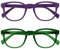 OPULIZE Pop 2 Pacco Retrò Giro Viola Opaco Liscio Verde Uomo Donna Occhiali Da Lettura Cerniere Molla RR2-56 +1,00