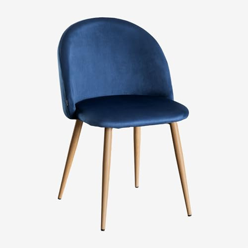 SKLUM Esszimmerstuhl aus Samt Kana Natur Blau
