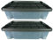 Novaliv 2x Unterbettboxen mit Deckel Rollen 28 l 61x40x18 transparent Grau Anthrazit Stapelbox Unterbettkommoden Bettkästen Verstauboxen Aufbewahrungsboxen Boxen Kisten