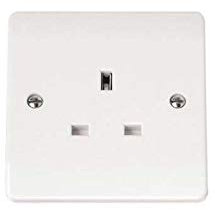 Click Unswitched Socket Twin Earth Terminals 13 Amp 1 Gang White PVC
