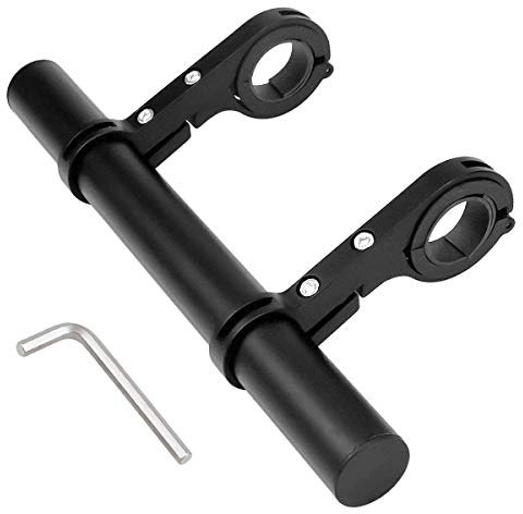 YMWALK Fahrradlenker-Verlängerung, 20 cm, Aluminiumlegierung, Halterung für Klemme, Tacho, Scheinwerfer, Lampe, GPS, Handyhalterung mit Sechskantschlüssel (schwarz)