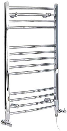 Milano Kent Chrome Dual Fuel Curved Heated Towel Rail - 1000mm x 498mm