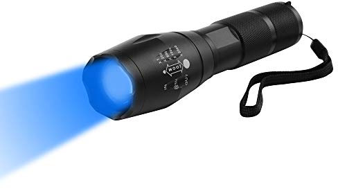 Taschenlampe Blaues Licht, WESLITE 470nm Blaue LED Taschenlampe Outdoor Taschenlampen Blaue Fokus Einstellbar 1 Modus für Nachtsicht, Angeln, Jagd(Batterie nicht im Lieferumfang enthalten)