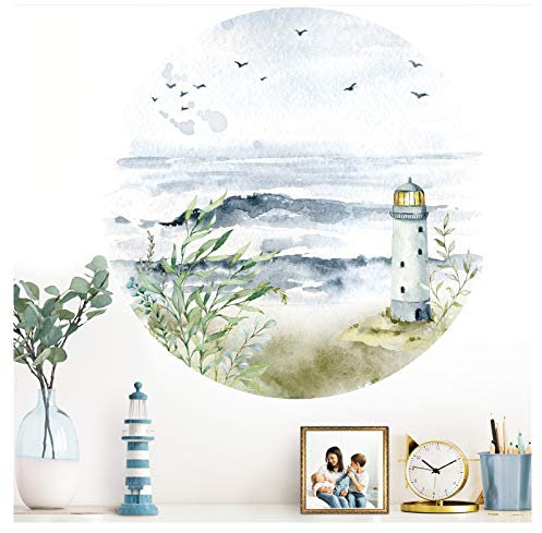 Grandora Wandtattoo Wandsticker Schlafzimmer Meer Strand Bild Wanddeko Wohnzimmer Wandaufkleber Flur Wandbild Tapete selbstklebend Essdiele Nordsee Ostsee DL581