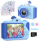 ITSHINY Kinderkamera – Digitalkamera mit 2,4 Zoll großem Bildschirm, 1080P HD, 12 MP, integrierte 32 GB SD-Karte, wiederaufladbare USB-Selfie-Kamera für 3–10 Jahre alte Mädchen, Geburtstagskinder, Spi