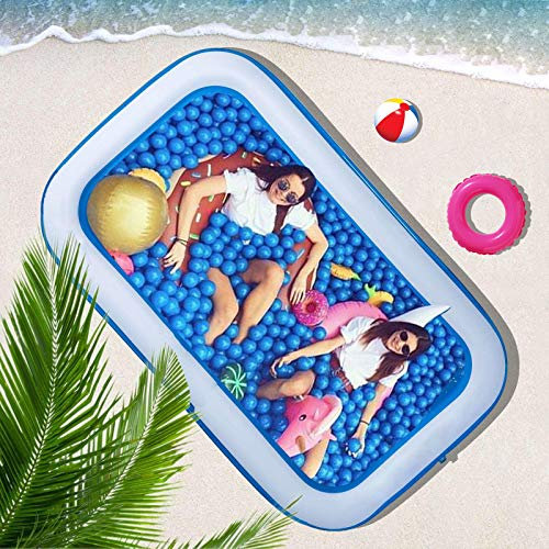 hzexun Inflatable Swimming Pool Family Full-Sized Kiddie Blow up Pool for Toddlers, Kids & Adults Above Ground Lounge Pool with Electric Air Pump for Garden, Backyard Water Party (3.1m/3Layers)