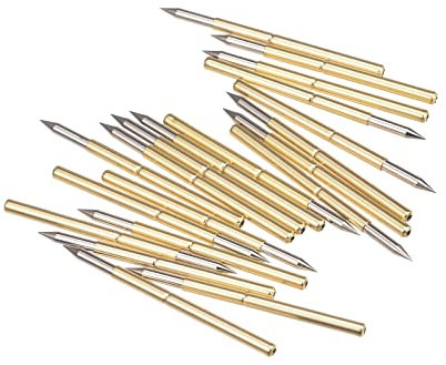 sourcing map 20 Stück Feder Prüfspitze Stift 1.7mm Spitze 33.35mm für Leiterplatten Testkontakt