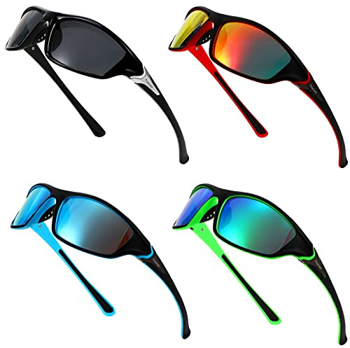 TOODOO 4 Pack Polarized Sunglasses for Men, UV Protection Driving Glasses, Anti Glare Backup Set