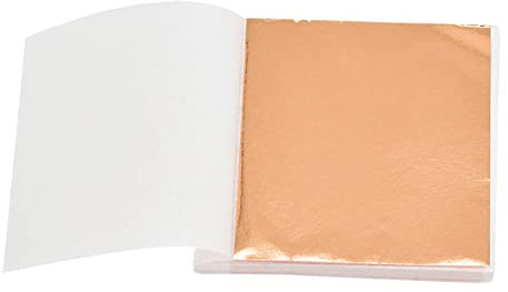 Cozylkx Gold Leaf Sheet 100pcs Gold Foil Sheets 3.66×3.38 Inch Gold Leaf Flakes for Nails, Picture Frames, Furniture Design,Champagne 2