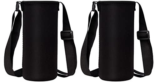 Flaschen Wasserflasche Thermo-Hülle,Flaschen Thermo-Hülle Taschen,Wasserflaschenhülle,Trinkflasche Thermohülle,Flaschentasche aus Neopren,Thermohülle Isolierhülle,Verstellbarem Schultergurt,1L,2 Stück