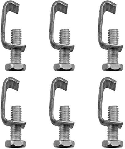 JCBIZ G-Clamp 6pcs Stainless Steel M8 Flange Clamp G Clamp Duct G Clamps Ventilation Duct Flange for Rectangular Tube Connection