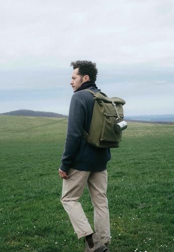 MELA - Rucksack AMAR | Nachhaltig mit Fairtrade Cotton, GOTS & Grüner Knopf Zertifizierung, Farbe Amar:olivgrün