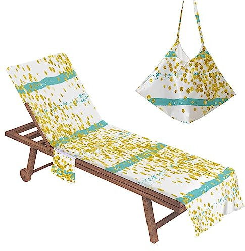 VIDECOR Strandkorb-Handtuch, Lounge-Stuhl-Abdeckung mit Seitentaschen, Kein Verrutschen, Mikrofaser-Chaiselounge-Stuhl-Handtuch-Abdeckung mit Strandtasche für Sonnenliege,10