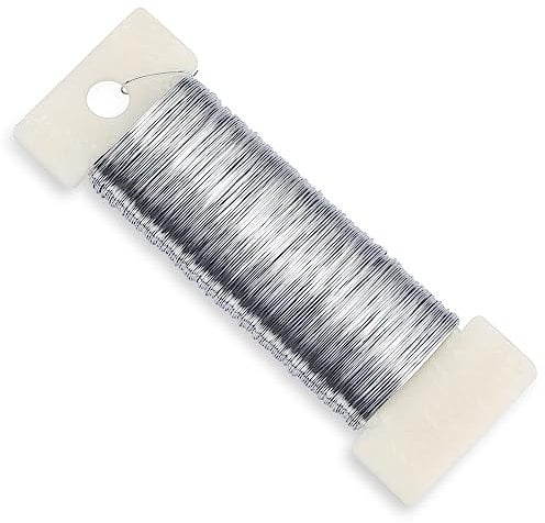 Filo per uncinetto per gioielli Ø 0,35 mm Filo per bricolage Argento 50 m Filo floreale Filo per decorare gioielli fai da te Filo morbido per bricolage per la creazione di gioielli Bouquet Stem Wrap