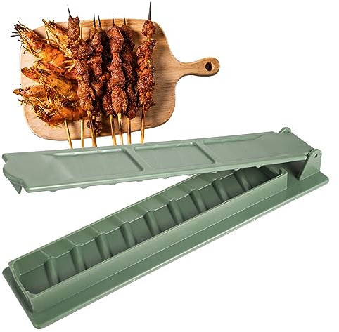 Kebab Maker, Kebab Maker Machine Comme un Chef Traditionnel Presse à Kebab Portable Réutilisable Brochettes Kebab Maker Grill pour Barbecue Débutant Kebab Turc (Vert)