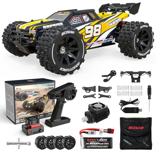 BEZGAR HP141S Schnelles RC-Auto 76 KM/H - Ferngesteuerter Truck 1:14 für Erwachsene, 4x4 Offroad Wasserdicht, Hobby-Elektroauto, Bürstenlos