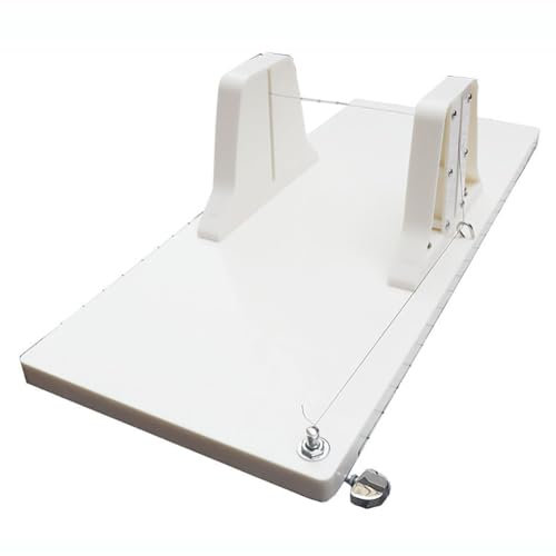 FAcoLL Adjustable Slab Soap Cutter, Acrylic Push Soap Cutter with Single Wire, DIY Homemade Soap Cutting Machine with Scale, Soap Making Loaf Slicer, for Soap Candles Trimming