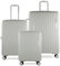 bugatti Hera 3er Hartschalen-Koffer-Set mit 4-Rollen (S,M,L), leichte Reise-Koffer aus PP Light und Handgepäck-Trolley, Creme