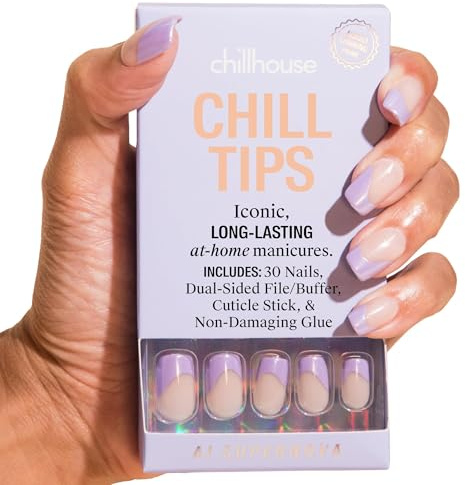 Chillhouse Chill Tips Limited | AI Supernova, Square Press On Nail Kit, 1 count (Pack of 1)