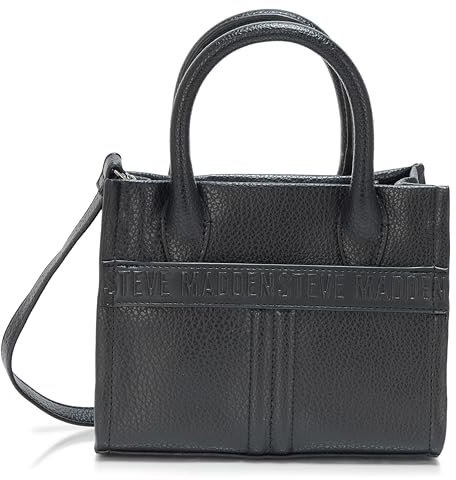 Steve Madden Damen Romaa Small Tote Crossbody Umhängetasche, Schwarz