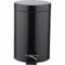 Crystals Small Pedal Bin with Lid-3 Litre Bathroom Bin for Rubbish and Waste-Stainless Steel Toilet Bin with Removable Inner Plastic Bucket-Ideal Size for Bedroom Bathroom Toilet Waste (Black)