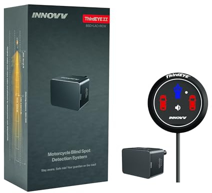 INNOVV ThirdEYE Motorcycle Blind Spot System with Voice Alert and Indicators, Waterproof Assist, Side and Rear Risk Detection for Motorcycle/Bike/Electric Bike