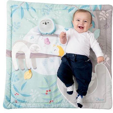 Chicco Tappeto Relax&Play, Tappeto Evolutivo in Morbido Tessuto, Melodie Rilassanti e Luci Soffuse, Musica Classica e Suoni Della Natura, Lavabile in Lavatrice, Giochi Neonati 0 Mesi+