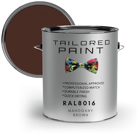 Tailored Paint uPVC Window & Door 1K Paint Brush or Spray On - Matt Finish - RAL8016, Mahogany Brown - 500ml Tin