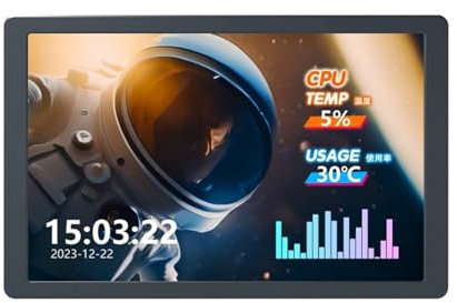 TUOPUONE 8 Inch USB Monitor, AIO LCD Screen, PC Case Secondary Screen/Desktop RGB Ambient Screen, IPS Panel, Type-C Interface, CNC Metal Case Black Color