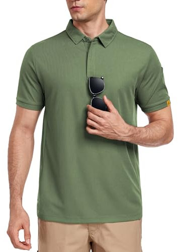 Csqtongan Herren Kurzarm Poloshirts Atmungsaktiv Golf Poloshirt Herren Sport Polo Shirt T-Shirt für Outdoor-Aktivitäten, Grün XXL