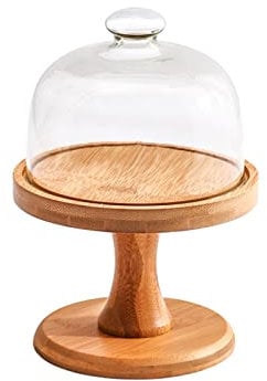Cupcake Stand Tall Cake Tray with Lid Transparent Glass Cake Cover to Get The Point Dessert Stand Bread Display Stand Tiered Serving Stand (Color : A)