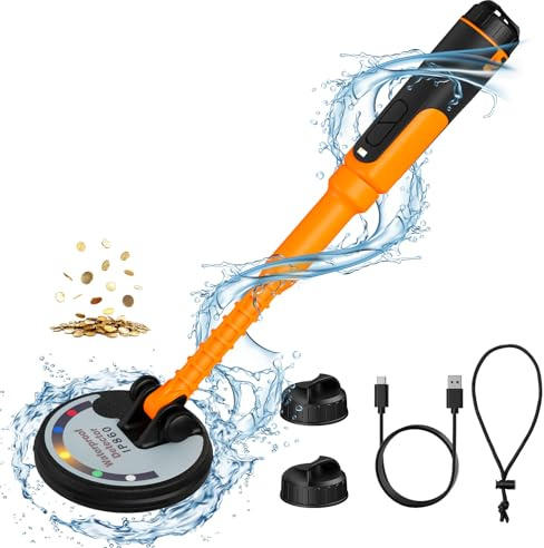 Widazzla Professioneller Unterwasser-Metalldetektor mit IP68 Wasserdichtigkeit, 1600 mAh wiederaufladbarer Akku für Tauchen, Strand, Ozean, vollständig tauchfähiges Design für Erwachsene