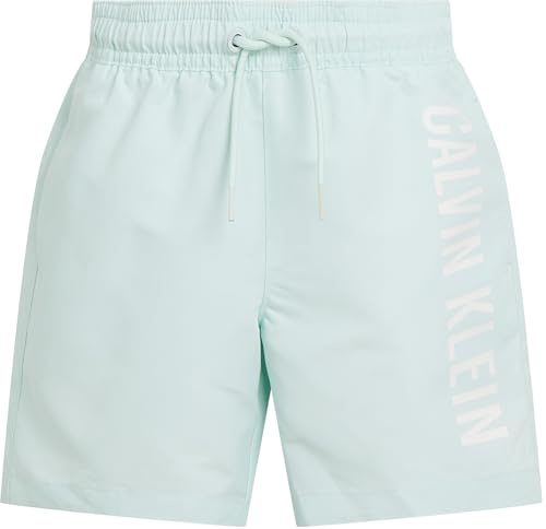 Calvin Klein Jungen Badehose Medium Drawstring mit Tunnelzug, Grau (Moonlight Jade), 8-10 Jahre