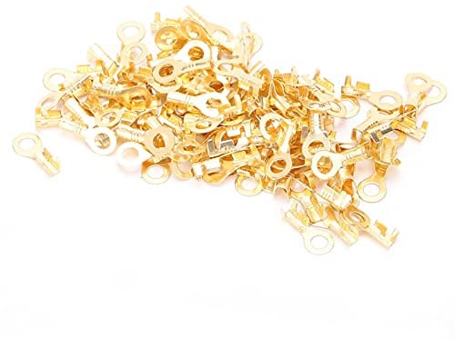 100 Stück Kabelschuh - Kaltgepresste Crimpenden aus Messing, Steckverbinder M4 4,2 mm, Hervorragende Isolierung, Feuerhemmend