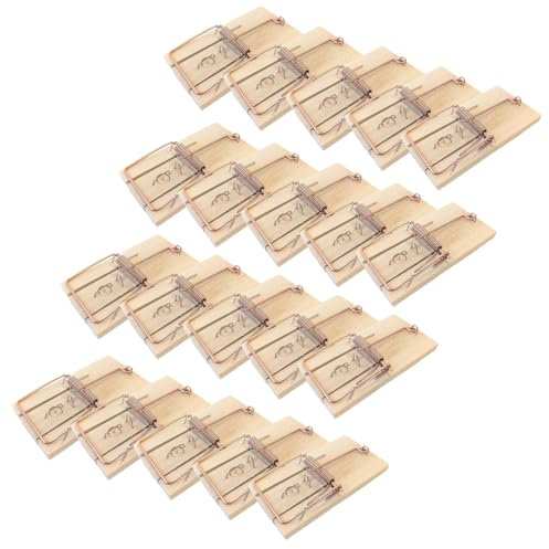 COM-FOUR® Piège à Souris en Bois 20x - Piège à Ressort pour Une Lutte Efficace Contre Les nuisibles - Piège à Ressort réutilisable avec Une Force d'impact élevée (Piège à Souris 20 pièces)
