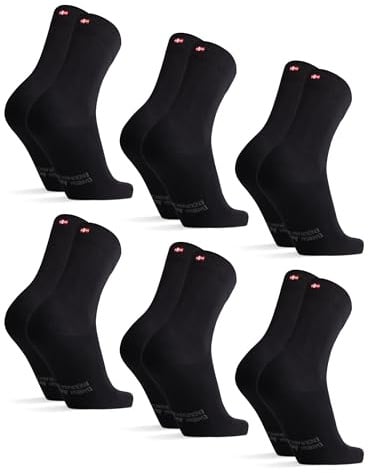 DANISH ENDURANCE Premium Socken aus Bio-Baumwolle, 6 Paar | Businesssocken aus Bio-Baumwolle, Atmungsaktiv mit Anti-Loch-Garantie, für Büro & Freizeit, Unisex