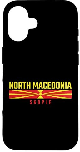 Hülle für iPhone 16 Mazedonische Flagge, Nordmazedonien - Skoda in Großbuchstaben