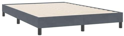vidaXL Bettgestell ohne Matratze Dunkelgrau 140x220 cm Samt