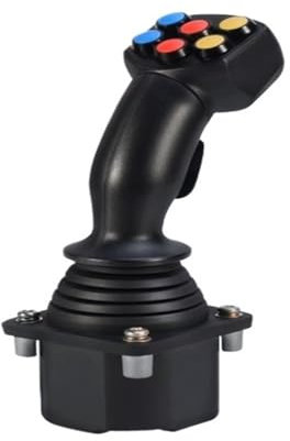 DMETE Joystick-Controller Elektrischer Steuergriff SMC60A, 6 Tasten + 1 Trigger Hall Joystick Landmaschinen Maschinenbau Sicheres Manövrieren(12-24V output 0-5V)