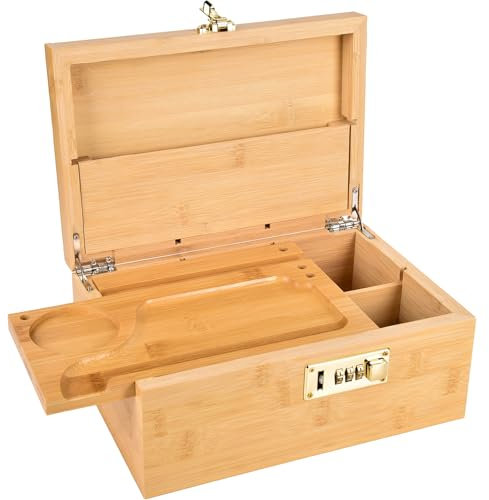 Bamboo Box Caja Con Cerradura De Almacenamiento Con Cerradura Caja De Almacenamiento De Decoración Del Hogar