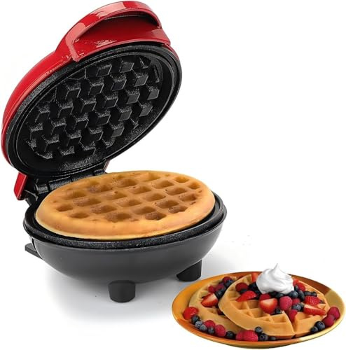 Hamhsin Mini Waffle Maker Machine for Individual Waffles, Paninis, Hash Browns, Breakfast, Lunch, or Snacks