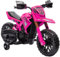 AIYAPLAY 12V Elektro Kinder Motorrad, Kindermotorrad mit Stützrädern, bis 3 km/h, Elektromotorrad mit Hupe und Startgeräusch, Kinderfahrzeug für 3-8 Jahre Kinder, max. 30 kg, Rosa