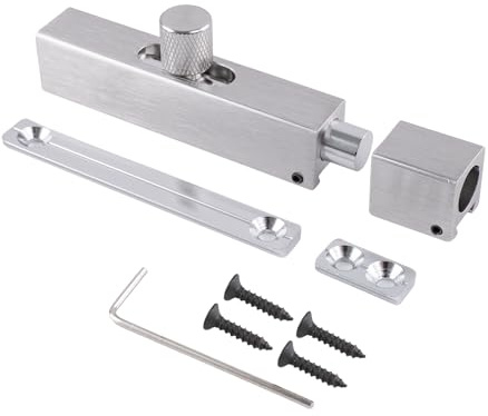 Keypak Modern Thin Door Bolt 75mm Satin Nickel, Indoor Security Lock | Slide Barrel Lock Latch for Internal Doors, Toilets, Bathrooms, Gates, Sheds - Security Lock for Privacy