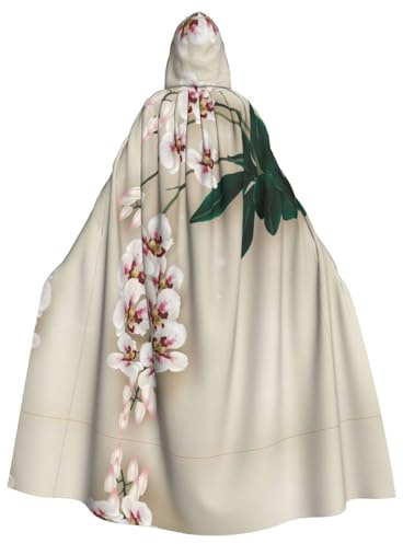 PHAYAH Kapuzenumhang mit Glocken-Orchideen-Muster, für Erwachsene, für Damen, Herren, Halloween, Party, Cosplay-Kostüme