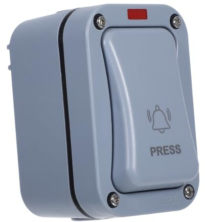 ROMISBABA Interruptor de Puerta con Botón Pulsador y Luz Indicadora Montaje Superficial para Exteriores y Patios Sistema de Control de Acceso Resistente y Fácil Instalación