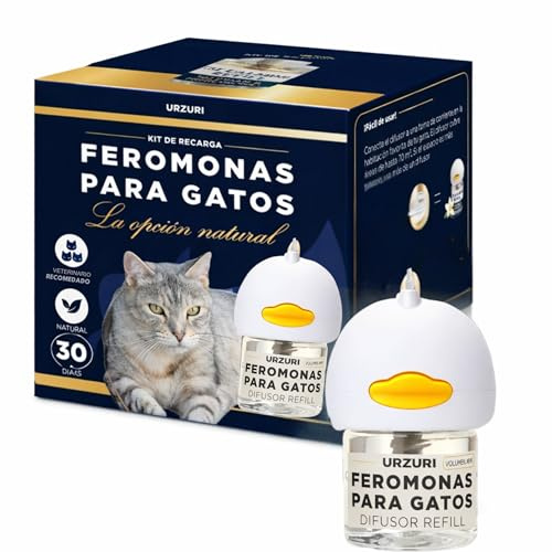 Kit Difusor y Recambio de Feromonas Faciales F3 para Gatos | Sistema de Bienestar Felino de Larga Duración (30 Días / 70m²) | Indicado para Marcaje con Orina, Rascado Vertical y Tensión Multigato